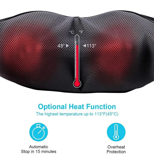 Electric Neck & Shoulder Massage Shawl Heated 8-Heads Back Pounding Massager