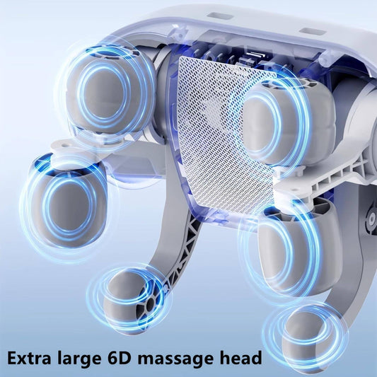 6-Way Kneading Neck Massager For Pain Relief Deep Tissue  Portable Cordless Electrical Cervical Neck Massager Multi-Point Shiatsu Massager For Shoulder, Back, Waist & Limbs, Adjustable Intensity