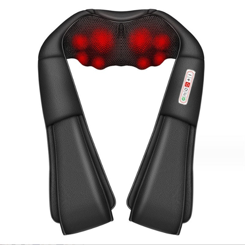 Electric Neck & Shoulder Massage Shawl Heated 8-Heads Back Pounding Massager