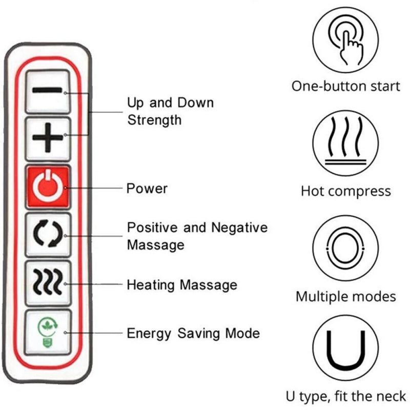 Electric Neck & Shoulder Massage Shawl Heated 8-Heads Back Pounding Massager